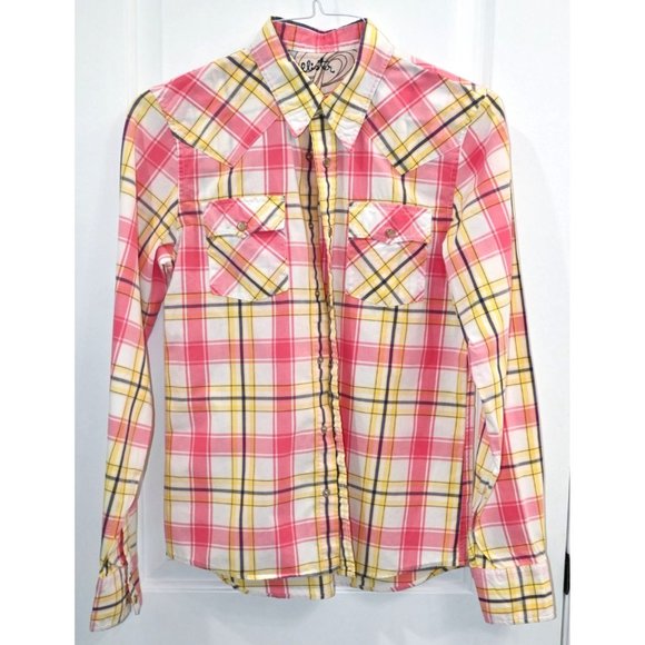Hollister Tops - Hollister Womens Plaid Western Style Long Sleeve Button Up Shirt Size S